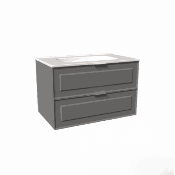 Mobile bagno base lavabo sospesa bugnata H51xL101xP46 cm Grigio Opale