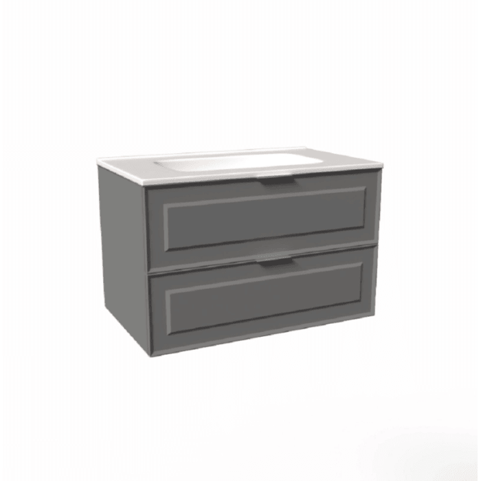 Mobile bagno base lavabo sospesa bugnata H51xL101xP46 cm Grigio Opale