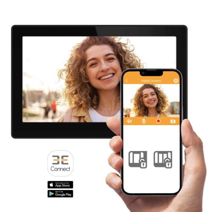 Videocitofono WiFi 2 Fili 7" 2K Extel Digital Connect nero