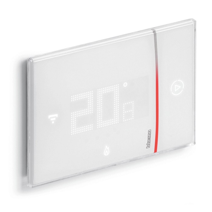 Cronotermostato t.b.t. bianco con display digitale.