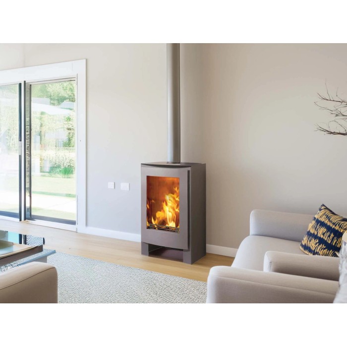 Stufa a legna Panadero Nevada in acciaio 7,5 kW nero metallico