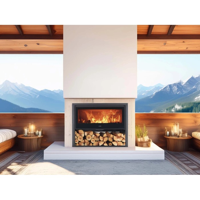 Stufa a legna Panadero Arpege in acciaio 8,4 kW nero metallico