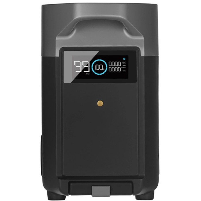 Batteria aggiuntiva EcoFlow Delta Pro Smart 3600 Wh in nero-grigio. Espansione per impianti solari con display LCD.