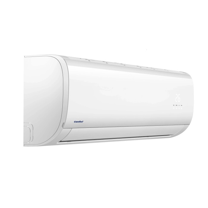 Condizionatore t.b.t. bianco per montaggio a parete. Ideale per climatizzare gli interni.