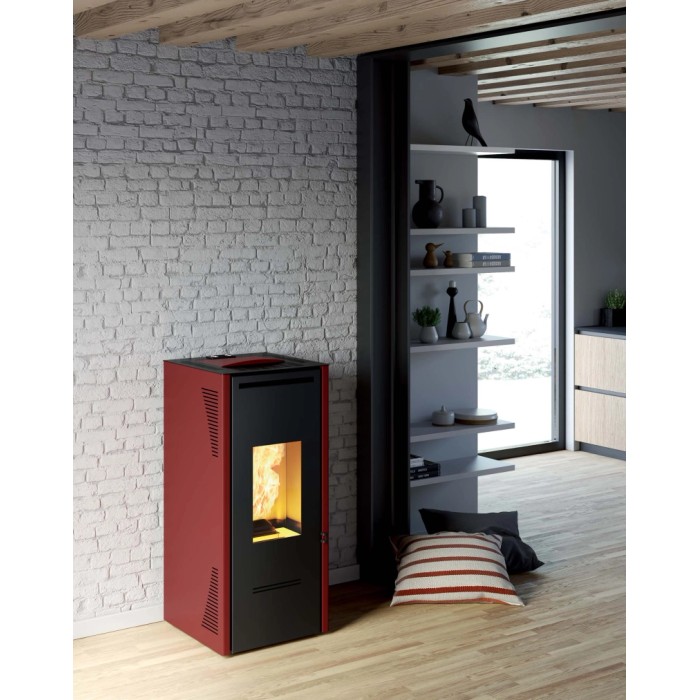Stufa a pellet canalizzata Invicta Talo Plus 11,6 kW bordeaux