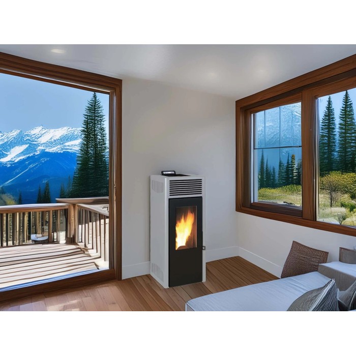 Stufa a pellet ventilata Invicta Nola Plus 9,5 kW grigio