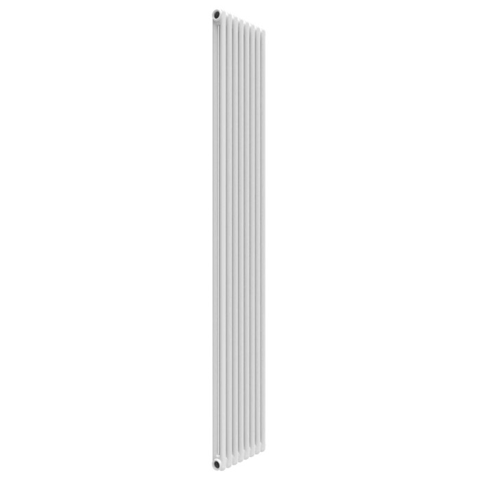 Radiatore verticale bianco t.b.t. per montaggio a parete. Riscaldamento per bagno e soggiorno.