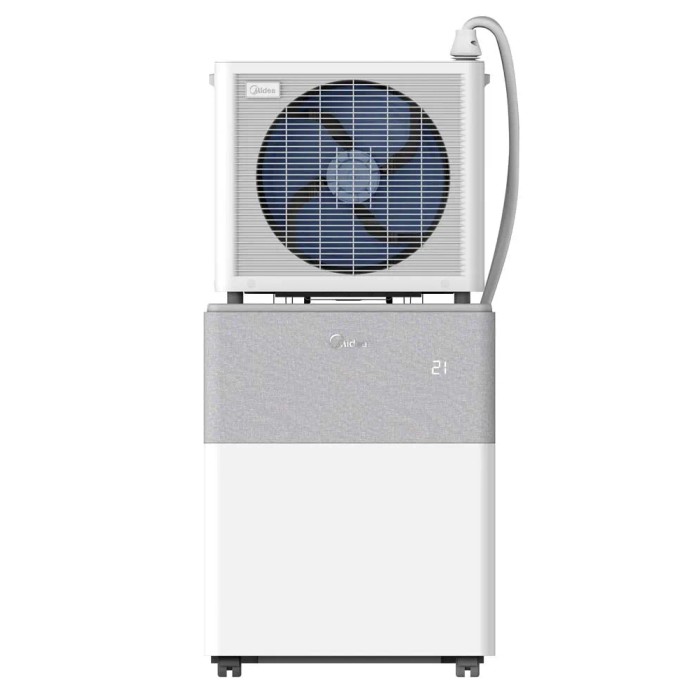 Midea PortaSplit condizionatore mobile: Split con unità esterna, bianco/grigio.