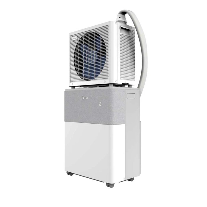 Midea PortaSplit condizionatore mobile, unità split con unità esterna e ruote per un raffreddamento flessibile.
