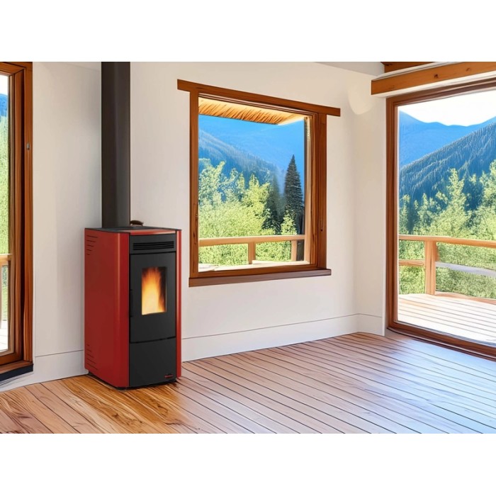 Stufa a pellet Ketty 5.0 Extraflame 6,5 kW bordeaux