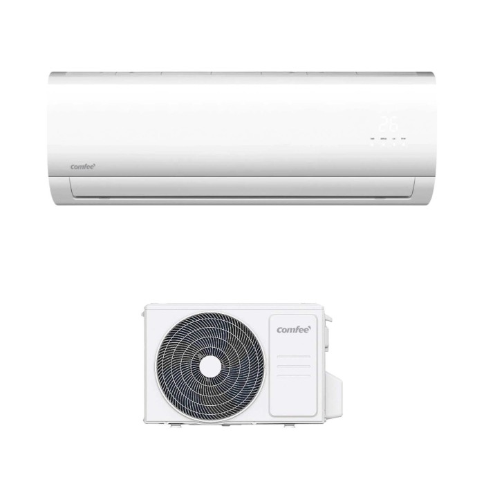 Climatizzatore t.b.t. bianco per interni ed esterni.