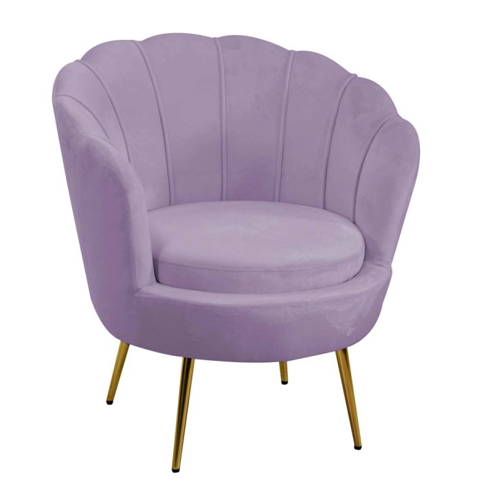 Poltrona in velluto Tulipan 73x72xh45/75 cm viola