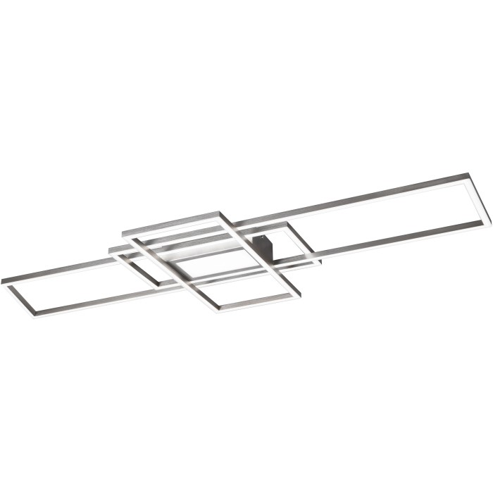 Moderna lampada da soffitto a LED Trio Irvine, 60W, nickel opaco, con design geometrico.