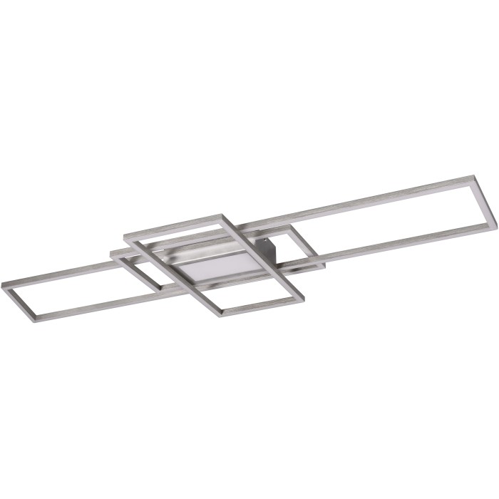 Moderna lampada da soffitto a LED Trio Irvine, 60W, nickel opaco, dimmerabile con telecomando.