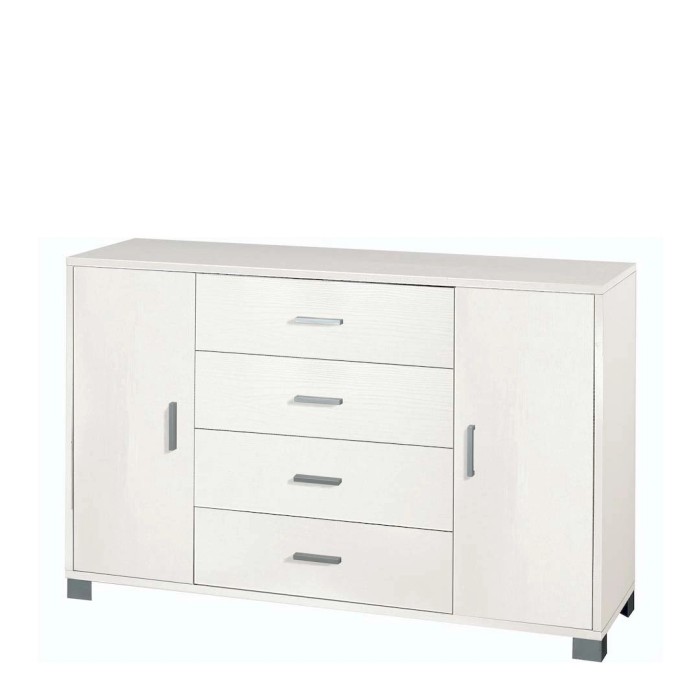 Mobile archivio t.b.t. bianco con 4 cassetti e 2 ante.