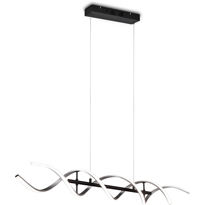 Moderna lampada a sospensione a LED Trio Sequence, alluminio spazzolato, dimmerabile e colore della luce regolabile.