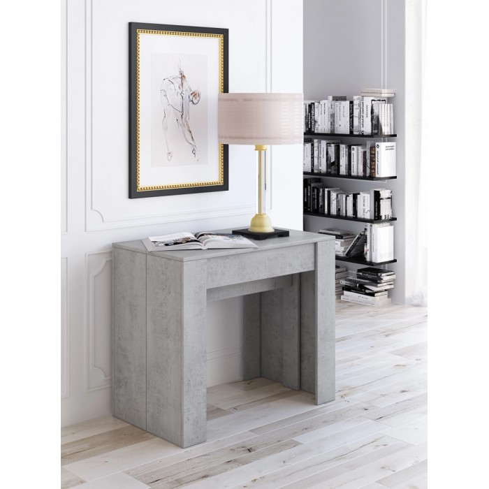 Consolle allungabile Luka cemento 90x52x77 cm