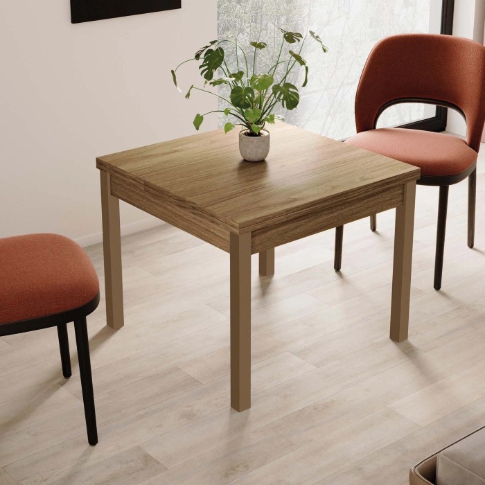 Tavolo raddoppiabile Firenze noce 90x90x77 cm