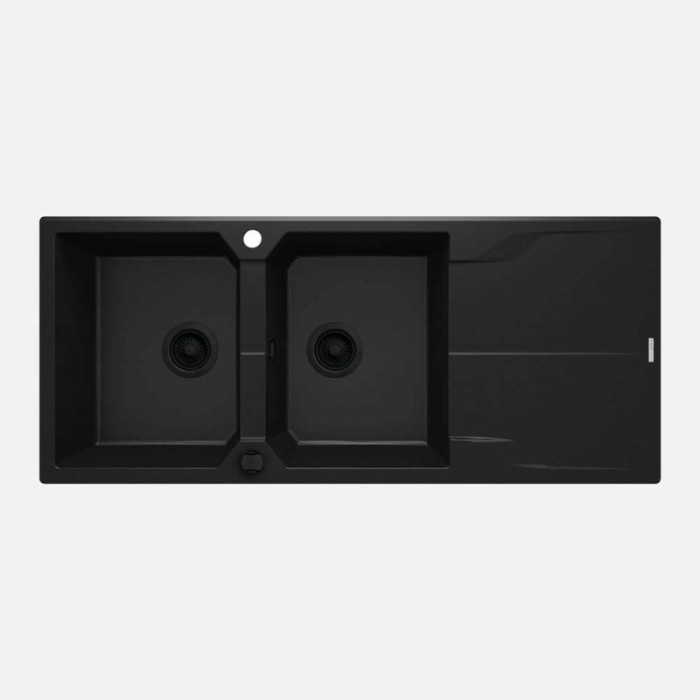 Lavello 2 vasche gocciolatoio Idrostile Florida 500x224 mm Nero