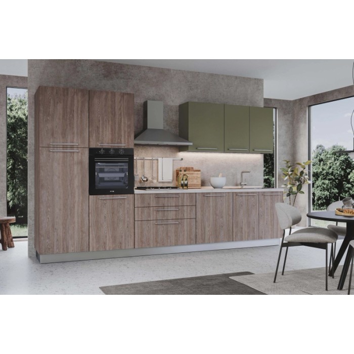 Cucina completa Iris 360 cm dx noce stelvio