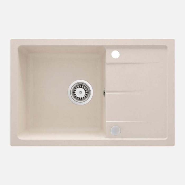 Lavello 1 vasca gocciolatoio Idrostile Amancio sifone 440x164 mm beige