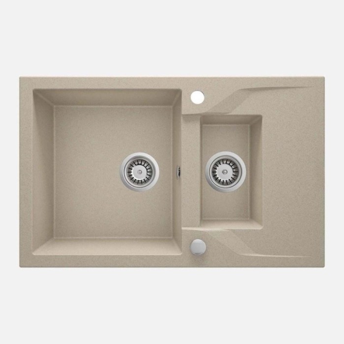 Lavello 1.5 vasche gocciolatoio Idrostile Florida 490x194 mm sabbia