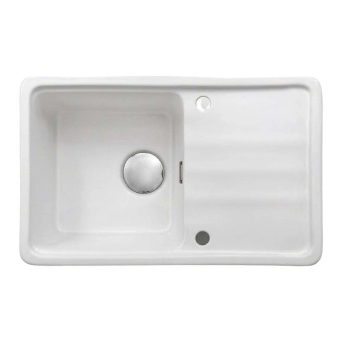 Lavello ceramica 1 vasca con gocciolatoio Varadero 500x250 mm bianco