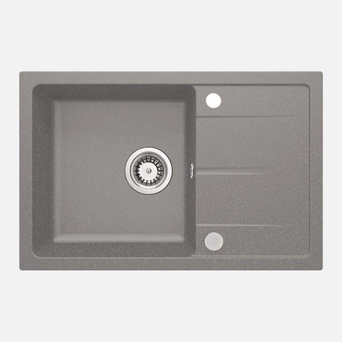Lavello 1 vasca con gocciolatoio Idrostile Amancio 440x164 mm grigio met