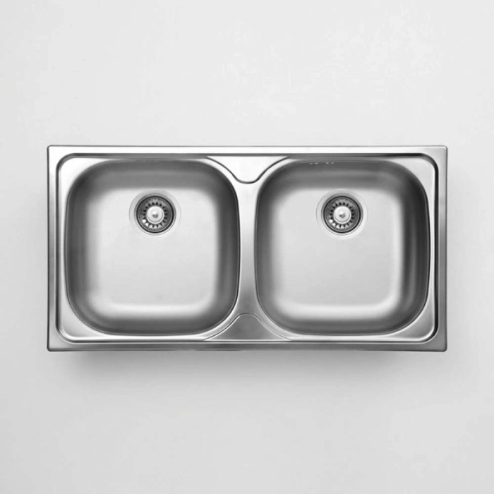 Lavello 2 vasche Idrostile Jobabo 435x150 mm acciaio inox