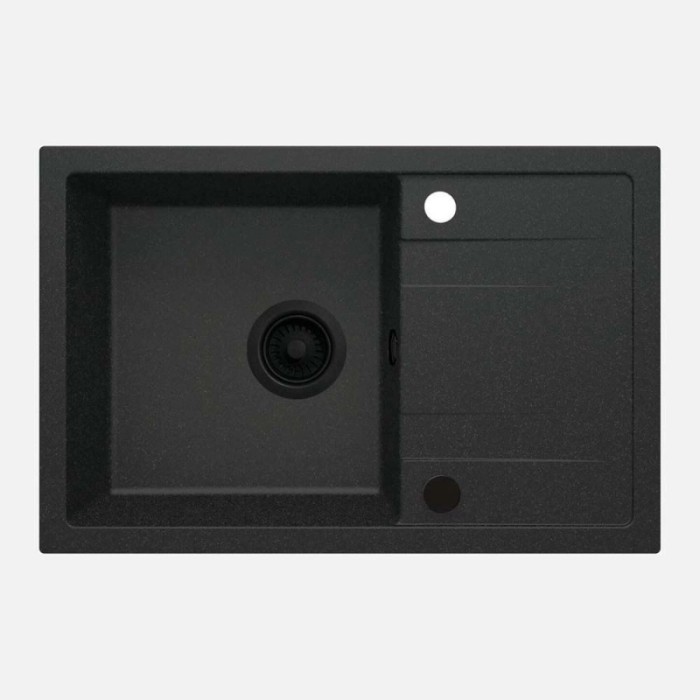 Lavello 1 vasca con gocciolatoio Idrostile Bayamo sifone 440x175 mm grafite met