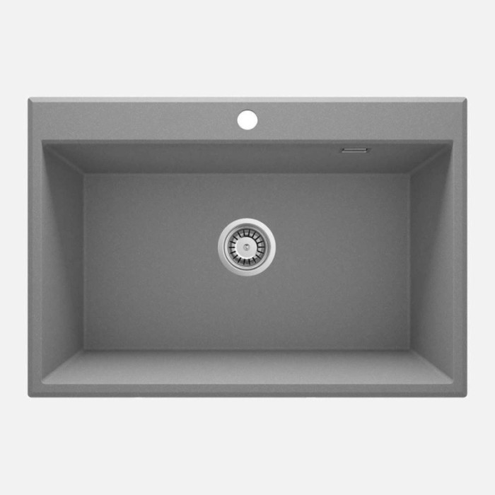 Lavello 1 vasca Idrostile Güines sifone 520x210 mm grigio metallizzato