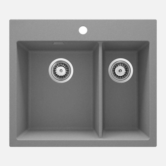Lavello 1.5 vasche Idrostile Güines 520x203 mm Grigio Metallizzato
