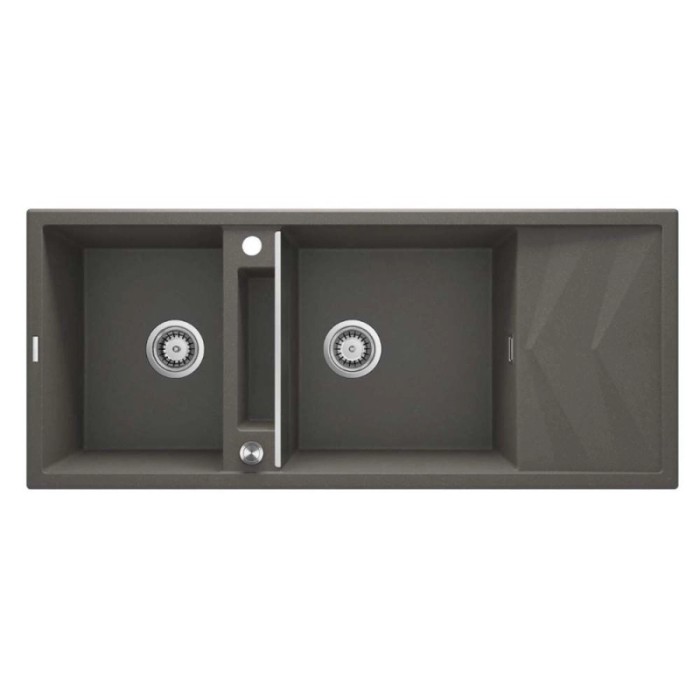 Lavello magnetico 2 vasche gocciolatoio Guayos 500x224 mm Antracite Met