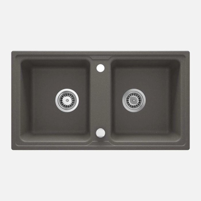Lavello 2 vasche Idrostile Martí 435x180 mm Antracite metallizzato