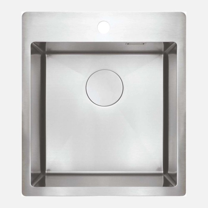 Lavello 1 vasca forma 2 Idrostile Roque con sifone 505x200 mm acciaio spazzolato