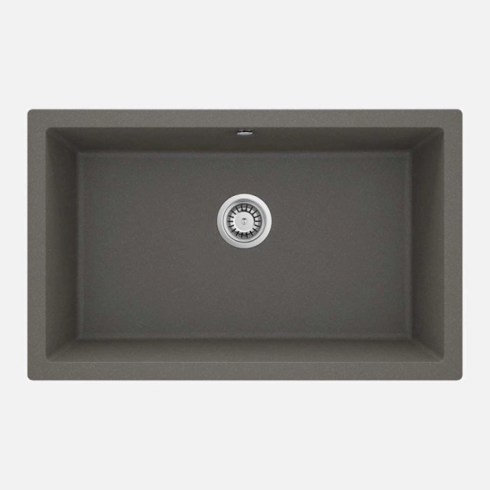 Lavello 1 vasca sottopensile Idrostile Colón sifone 500x204 mm antracite met