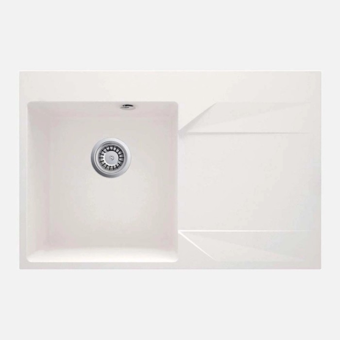 Lavello 1 vasca con gocciolatoio destra Idrostile Banes 500x195 mm Alabastro
