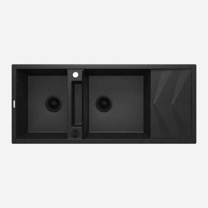 Lavello magnetico 2 vasche gocciolatoio Idrostile Guayos 500x224 mm Grafite Met