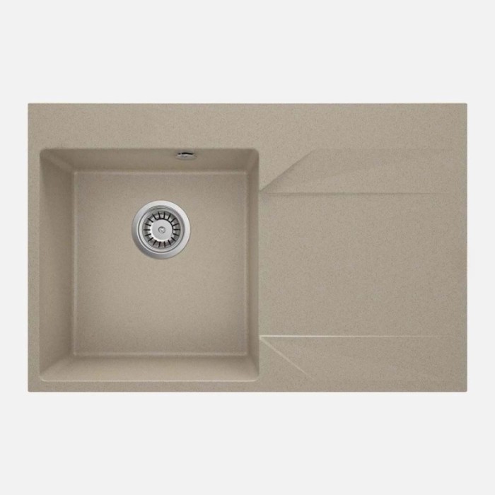 Lavello 1 vasca con gocciolatoio destra Idrostile Banes 500x195 mm sabbia