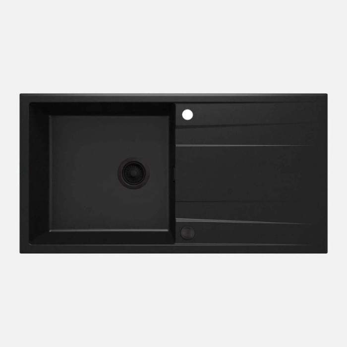 Lavello 1 vasca con gocciolatoio Idrostile Güines 520x203 mm nero