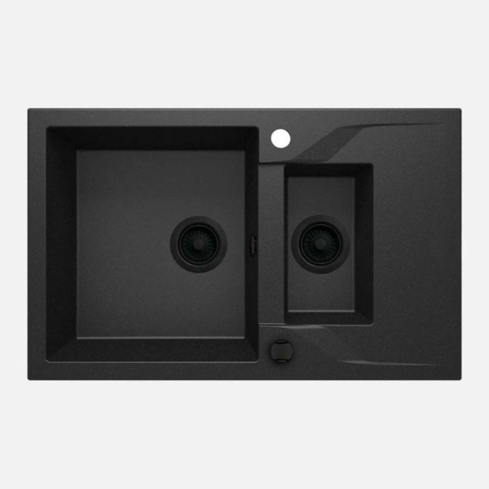Lavello 1.5 vasche gocciolatoio Idrostile Florida 490x194 mm Grafite Met