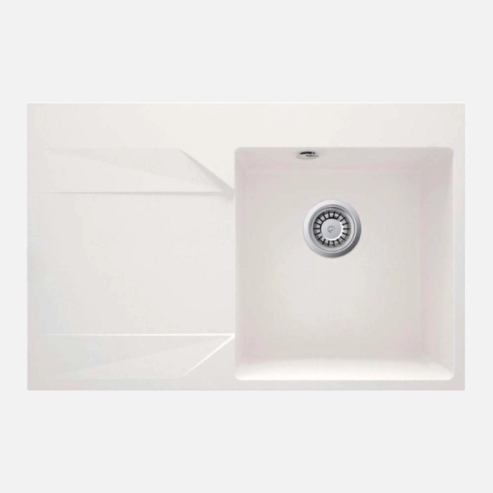 Lavello 1 vasca con gocciolatoio sinistra Idrostile Banes 500x195 mm Alabastro