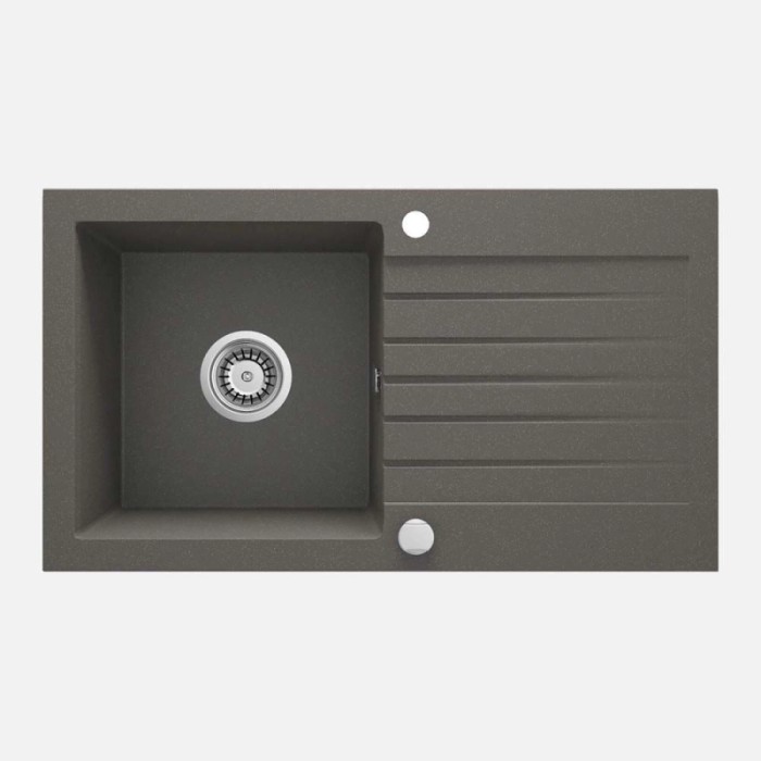 Lavello 1 vasca gocciolatoio Idrostile Martí 440x160 mm Antracite Metallizzato