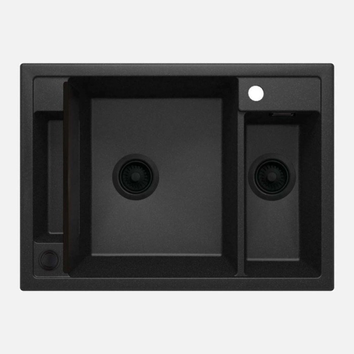 Lavello 1.5 vasche Idrostile Guayos 500x219 mm grafite metallizzata
