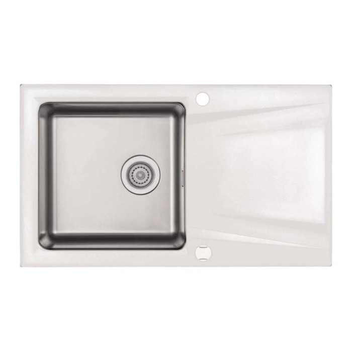 Lavello 1 vasca con gocciolatoio Idrostile Mapos 500x220 mm Alabastro