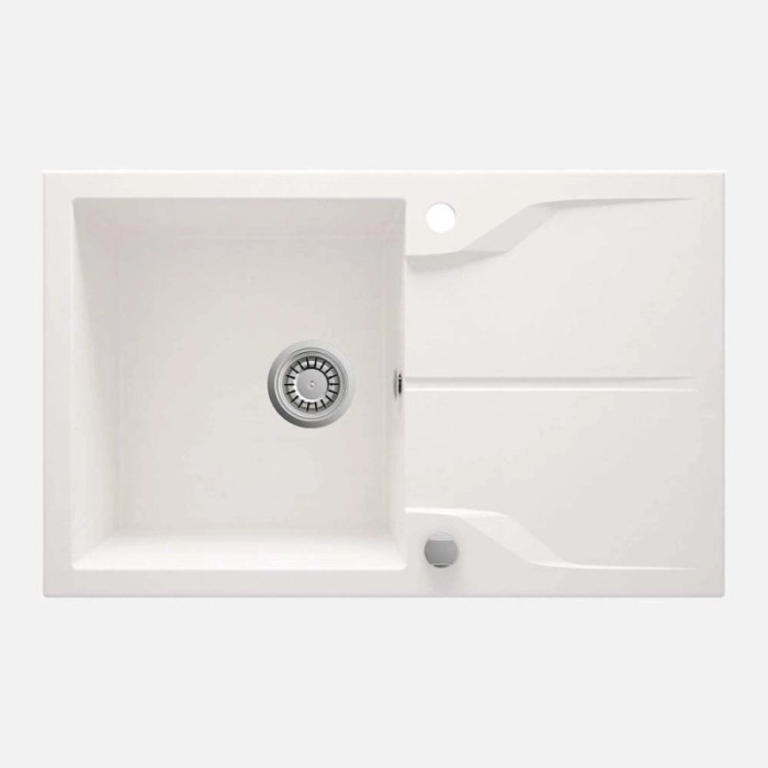 Lavello 1 vasca con gocciolatoio rett Idrostile Florida 490x194 mm Alabastro