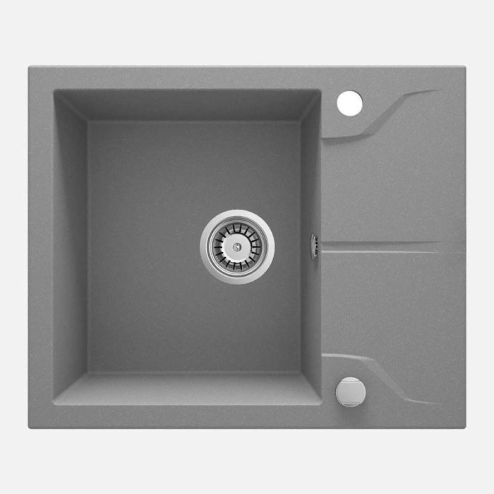 Lavello 1 vasca gocciolatoio quadrato Idrostile Florida 490x194 mm Grigio Met