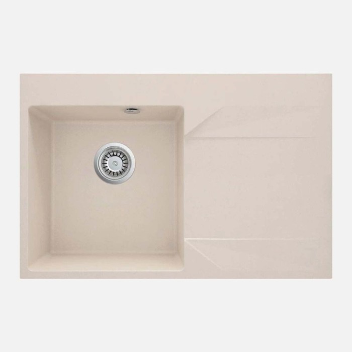 Lavello 1 vasca con gocciolatoio destra Idrostile Banes 500x195 mm beige