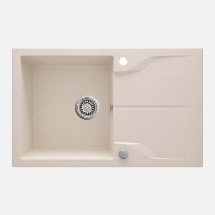 Lavello 1 vasca gocciolatoio Idrostile Florida sifone 490x194 mm beige