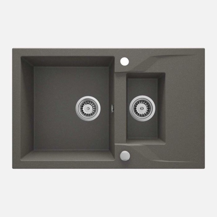 Lavello 15 vasche gocciolatoio Idrostile Florida sifone 490x194 mm Antracite Met